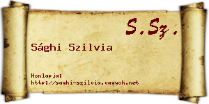 Sághi Szilvia névjegykártya