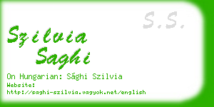 szilvia saghi business card